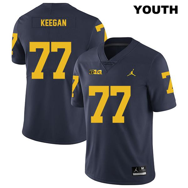 Youth NCAA Michigan Wolverines Trevor Keegan #77 Navy Jordan Brand Authentic Stitched Legend Football College Jersey MG25R20YS